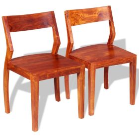 vidaXL Dining Chairs 2 pcs Solid Acacia Wood Sheesham