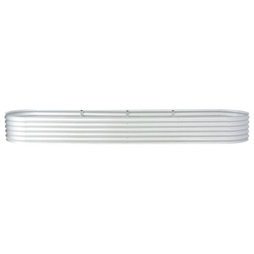 vidaXL Garden Raised Bed 400x80x44 cm Galvanised Steel Silver