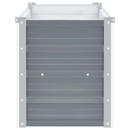 vidaXL Garden Raised Bed Galvanized Steel 39.4"x15.7"x17.7" Gray