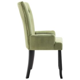 vidaXL Dining Chair with Armrests 6 pcs Light Green Velvet