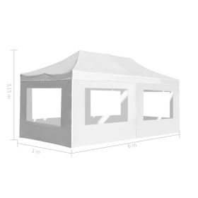 vidaXL Professional Folding Party Tent with Walls Aluminium 6x3 m White