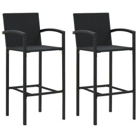 vidaXL 3 pcs conjunto de bar para jardim preto