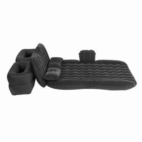 Inflatable Bed Mattress Indoor Outdoor Camping Travel Car Back Seat Air Beds Cushion(Black)