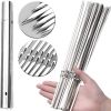 50 reusable 1.3mm thick barbecue skewers and 1 tube of barbecue storage, perfect for outdoor camping, picnicking, barbecuing, birthday party supplies