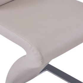 vidaXL Dining Chairs with Zigzag Shape 2 pcs Cappuccino Faux Leather