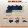 Patio Furniture Set 5 Pieces Wicker Outdoor Conversation Set All-Weather Sectional Patio Sofa with Water Resistant Thick Cushions and Coffee Table for