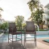 2pcs High Bar Chair Brown Gradient