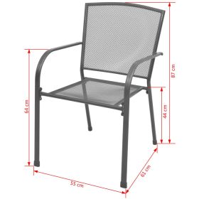 vidaXL 5 Piece Outdoor Dining Set Steel Anthracite