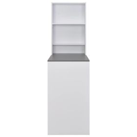vidaXL Bar Table with Cabinet White 115x59x200 cm (Option: as picture)