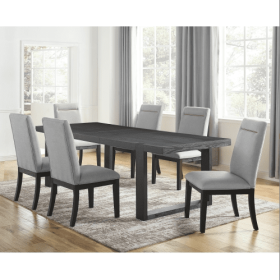 Yves - 9 Piece Dining Set - Gray (Option: Dark Gray)