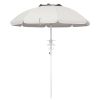 Outsunny 5.7' Portable Beach Umbrella with Tilt, Adjustable Height, 2 Cup Holders & Hooks, UV 40+ Ruffled Outdoor Umbrella with Vented Canopy