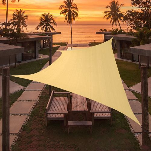 Artpuch Custom Size Sand Sun Shade Sail Triangle Canopy 185 GSM Durable Fabric UV Block Awning for Outdoor Patio Garden Backyard (Customized Available Artpuch Custom Size Sand Sun Shade Sail Triangle Canopy 185 GSM Durable Fabric UV Block Awning for Outdoor Patio Garden Backyard (Customized Available