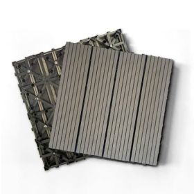 Wood Plastic Composite Deck Tiles Set of 20pcs, Composite Decking Resist Rust, Water, Weather, Indoor&Outdoor, Easy to DIY & Maintain (Color: Dark Grey)