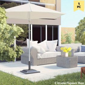 1 round/square, courtyard market umbrella base resin sunshade stand square, easy to install, suitable for beaches, lawns, decks, backyards (Color: black-1pc-square)