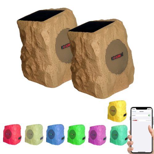 5 CORE Outdoor Speakers Bluetooth Waterproof Pair Linkable TWS Patio Pool Garden Wireless 10W RMS Subwoofer Solar Rock Speaker w RGB Light All Weather 5 CORE Outdoor Speakers Bluetooth Waterproof Pair Linkable TWS Patio Pool Garden Wireless 10W RMS Subwoofer Solar Rock Speaker w RGB Light All Weather