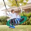 40 Inches Saucer Tree Swing Round with Adjustable Ropes and Carabiners