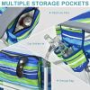 2 Pack 5-Position Outdoor Folding Backpack Beach Table Chair Reclining Chair Set