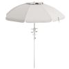Outsunny 5.7' Portable Beach Umbrella with Tilt, Adjustable Height, 2 Cup Holders & Hooks, UV 40+ Ruffled Outdoor Umbrella with Vented Canopy